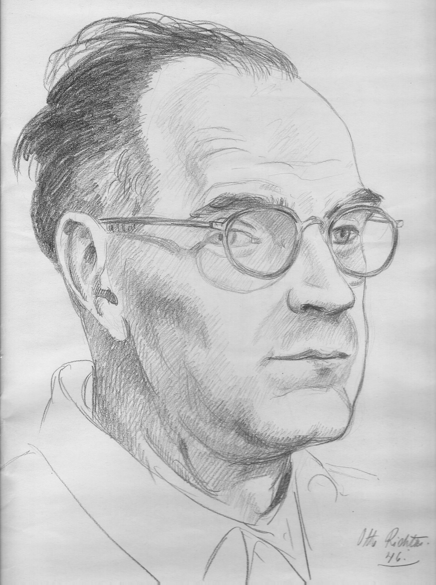 Walter Wendt, Bleistiftportrait von Otto Richter, 1946