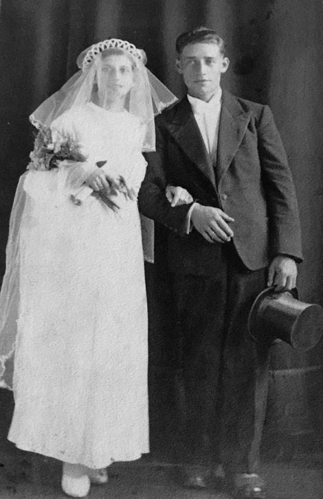 Ursula und Alfred Neumann am Tag ihrer Hochzeit 1940